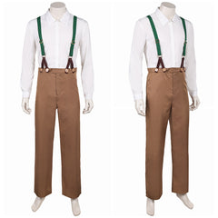 Quand Souffle Le Vent Jim Bloggs Chemise Blanche+Salopette Marron Cosplay Costume