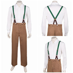 Quand Souffle Le Vent Jim Bloggs Chemise Blanche+Salopette Marron Cosplay Costume