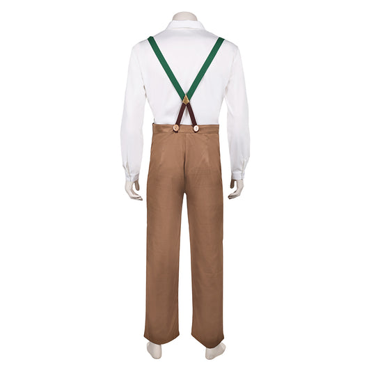 Quand Souffle Le Vent Jim Bloggs Chemise Blanche+Salopette Marron Cosplay Costume