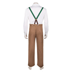 Quand Souffle Le Vent Jim Bloggs Chemise Blanche+Salopette Marron Cosplay Costume