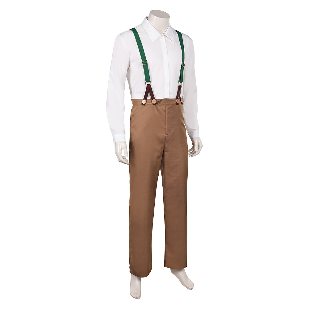 Quand Souffle Le Vent Jim Bloggs Chemise Blanche+Salopette Marron Cosplay Costume