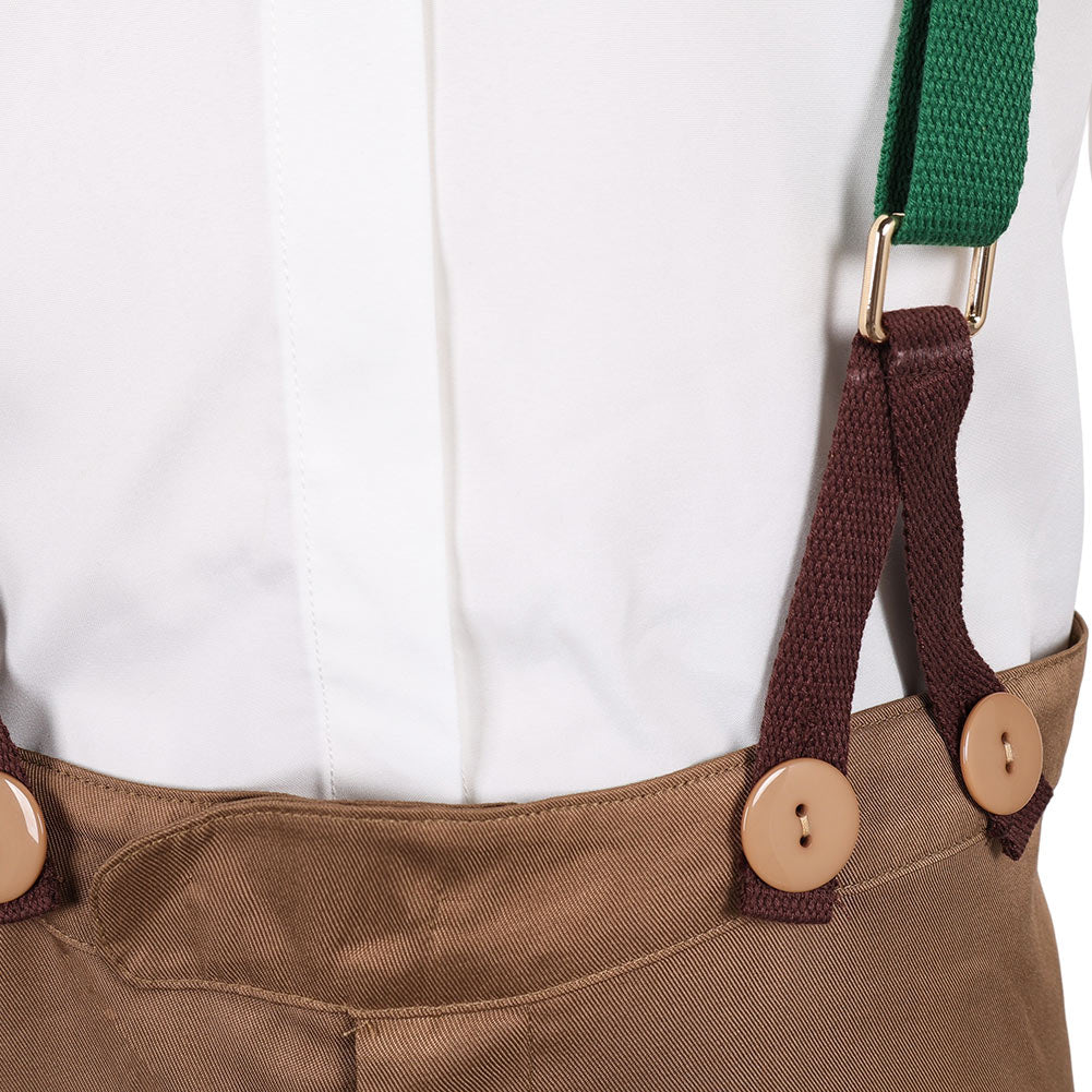 Quand Souffle Le Vent Jim Bloggs Chemise Blanche+Salopette Marron Cosplay Costume