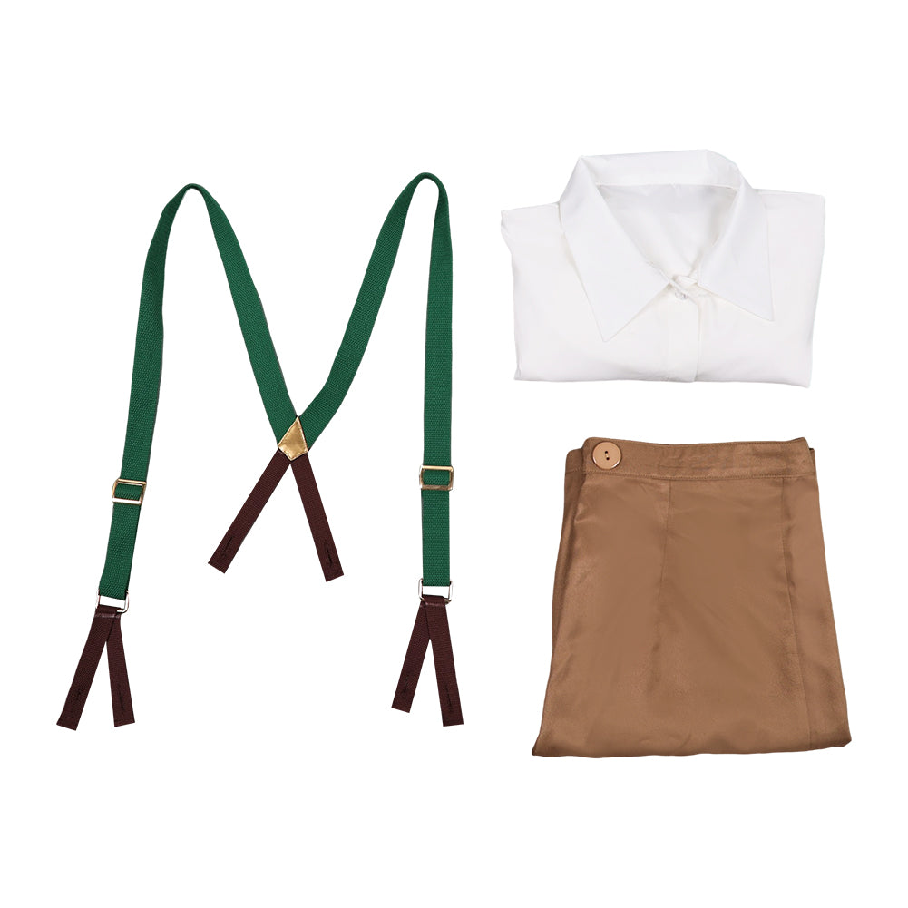 Quand Souffle Le Vent Jim Bloggs Chemise Blanche+Salopette Marron Cosplay Costume
