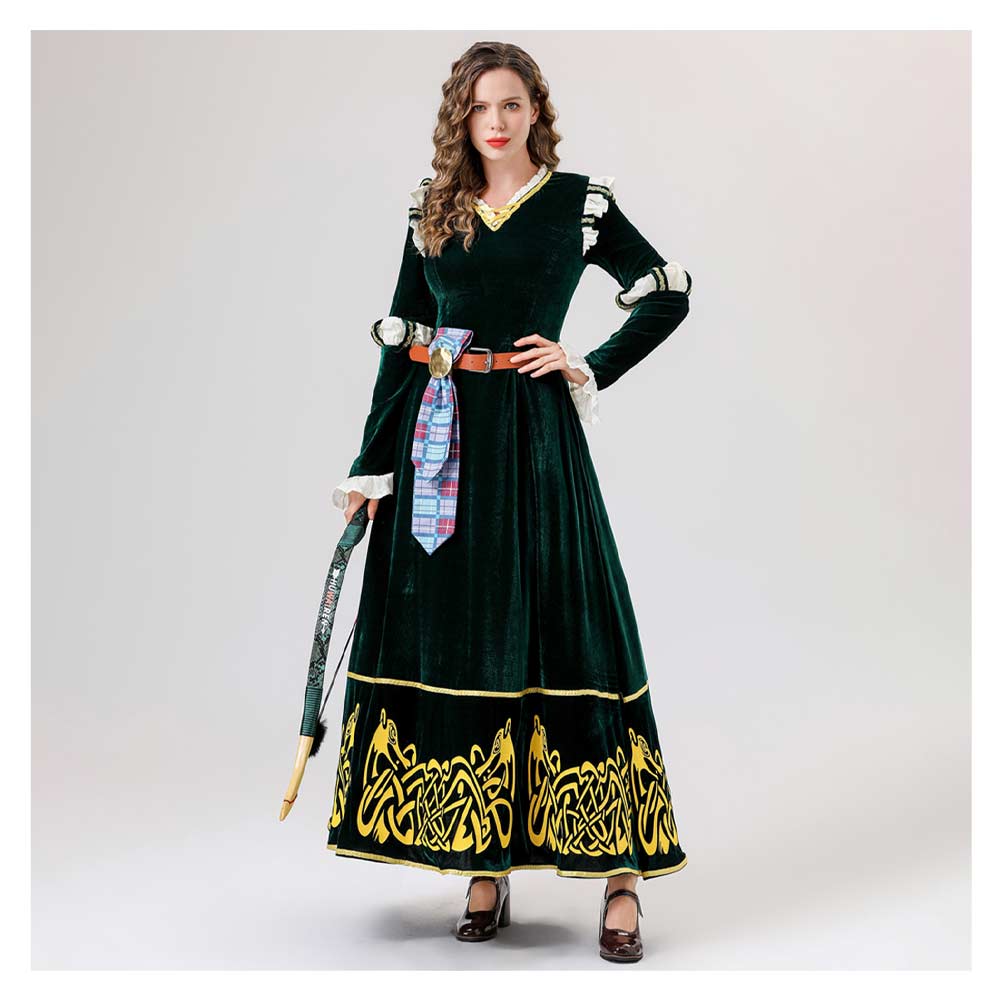 Rebelle Princesse Merida Robe Verte Cosplay Costume –