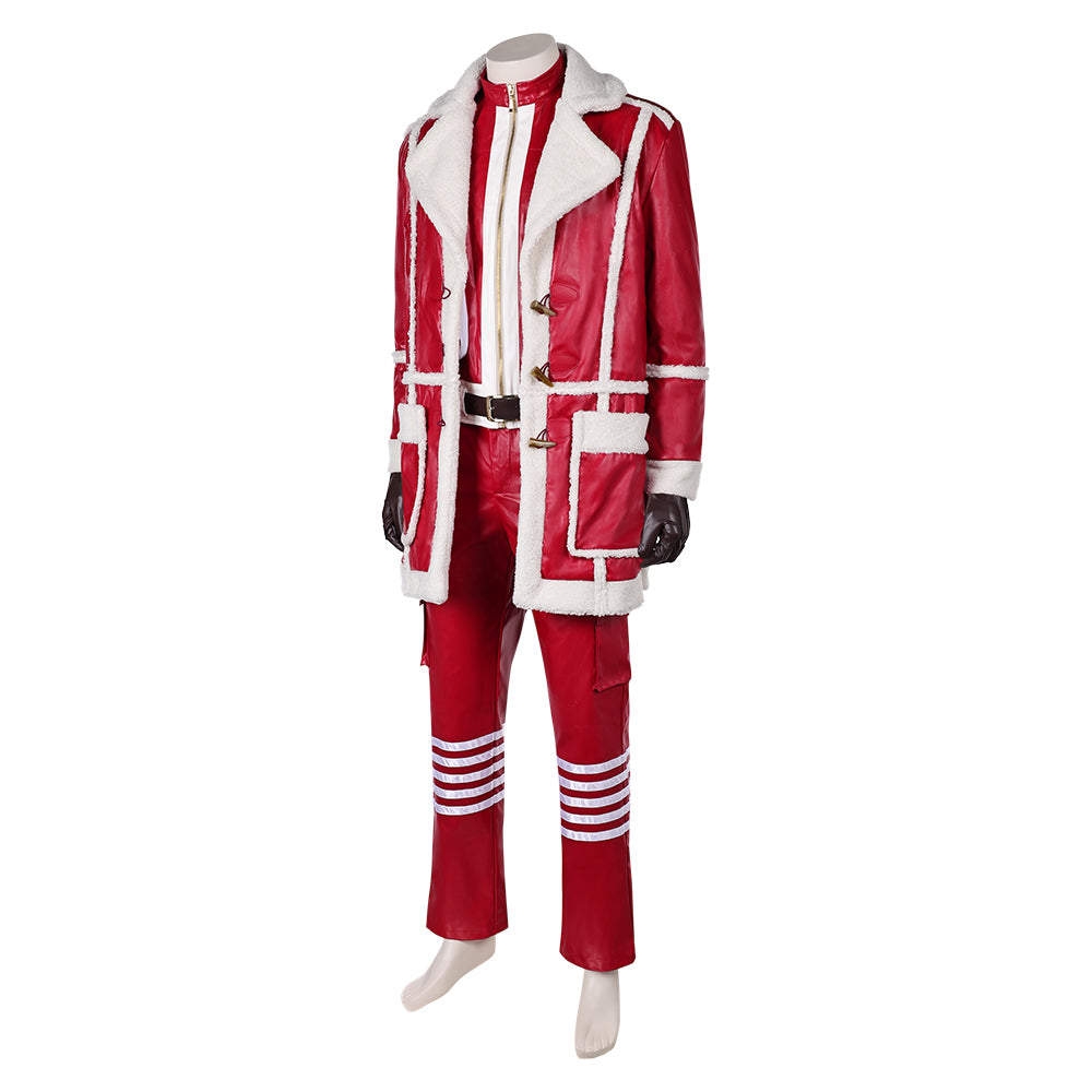 Costume De Noël 2 Pièces Homme - Gilet + Pantalon, Imprimé Père Noël - Pour Fêtes, Spectacles, Soirées