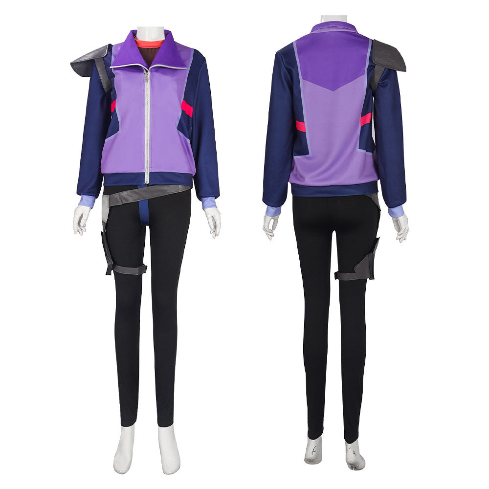 Rick et Morty Rick Sanchez Tenue Noire et Violette Cosplay Costume
