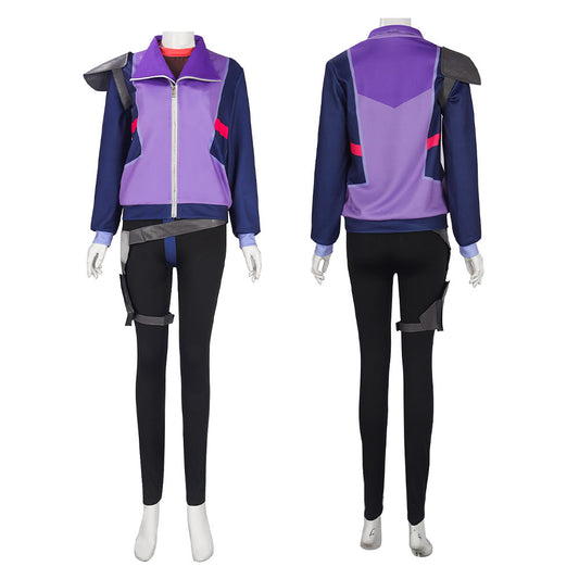 Rick et Morty Rick Sanchez Tenue Noire et Violette Cosplay Costume