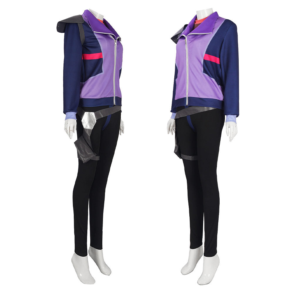 Rick et Morty Rick Sanchez Tenue Noire et Violette Cosplay Costume