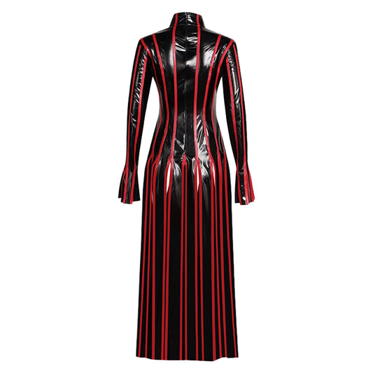 Fate/Stay Night Matou Sakura Robe Rayée Rouge et Noire Cosplay Costume