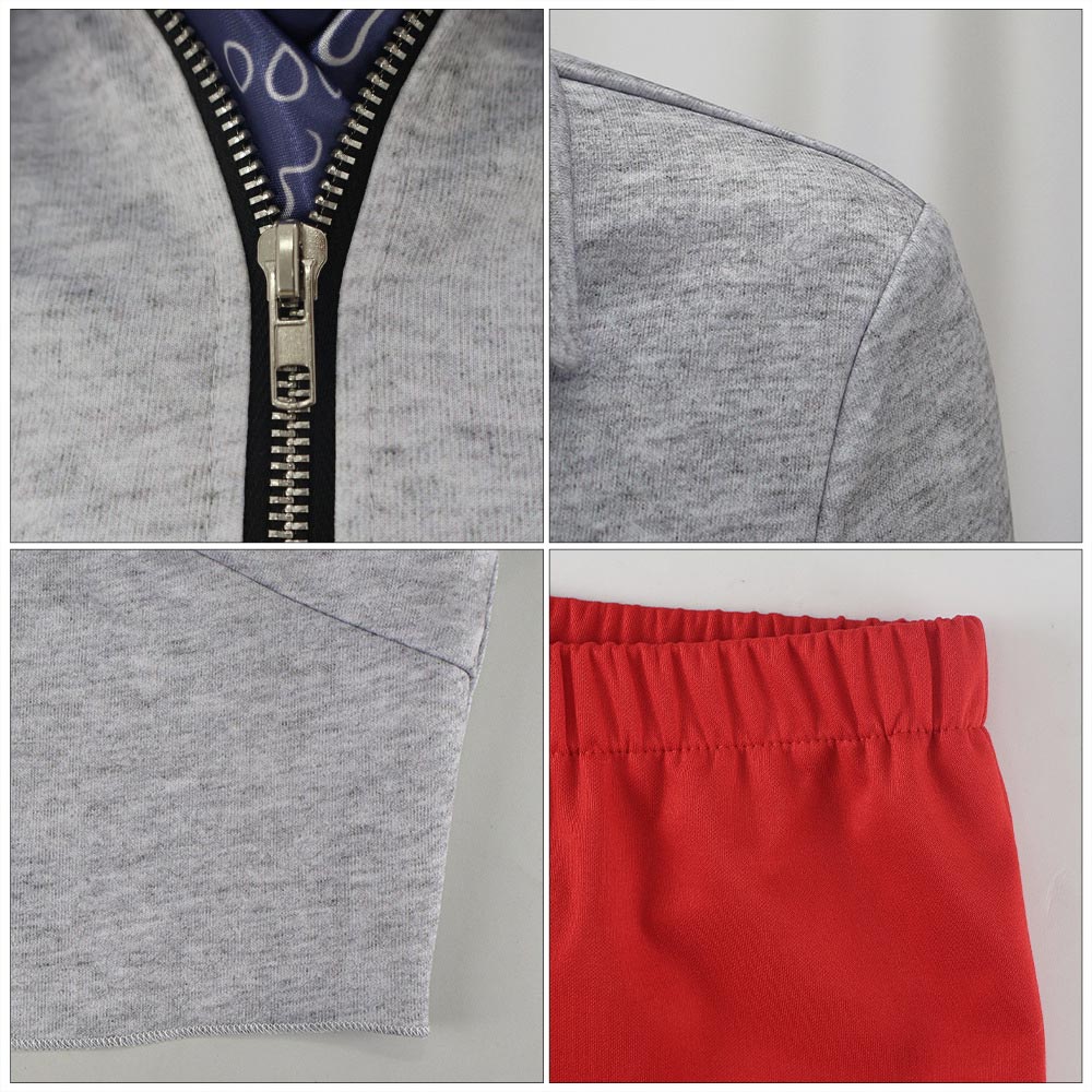 Stranger Things 5(2025) Eleven Tenue Grise et Rouge Cosplay Costume