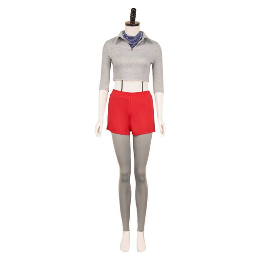 Stranger Things Saison 4(2025) Eleven Tenue Grise et Rouge Cosplay Costume