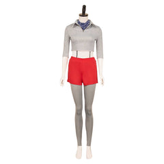Stranger Things Saison 4(2025) Eleven Tenue Grise et Rouge Cosplay Costume