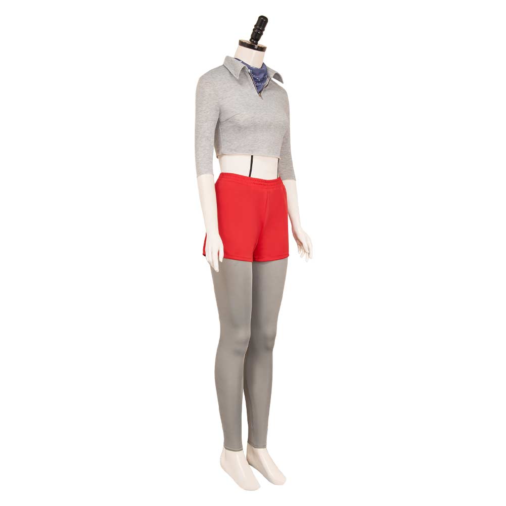 Stranger Things Saison 4(2025) Eleven Tenue Grise et Rouge Cosplay Costume