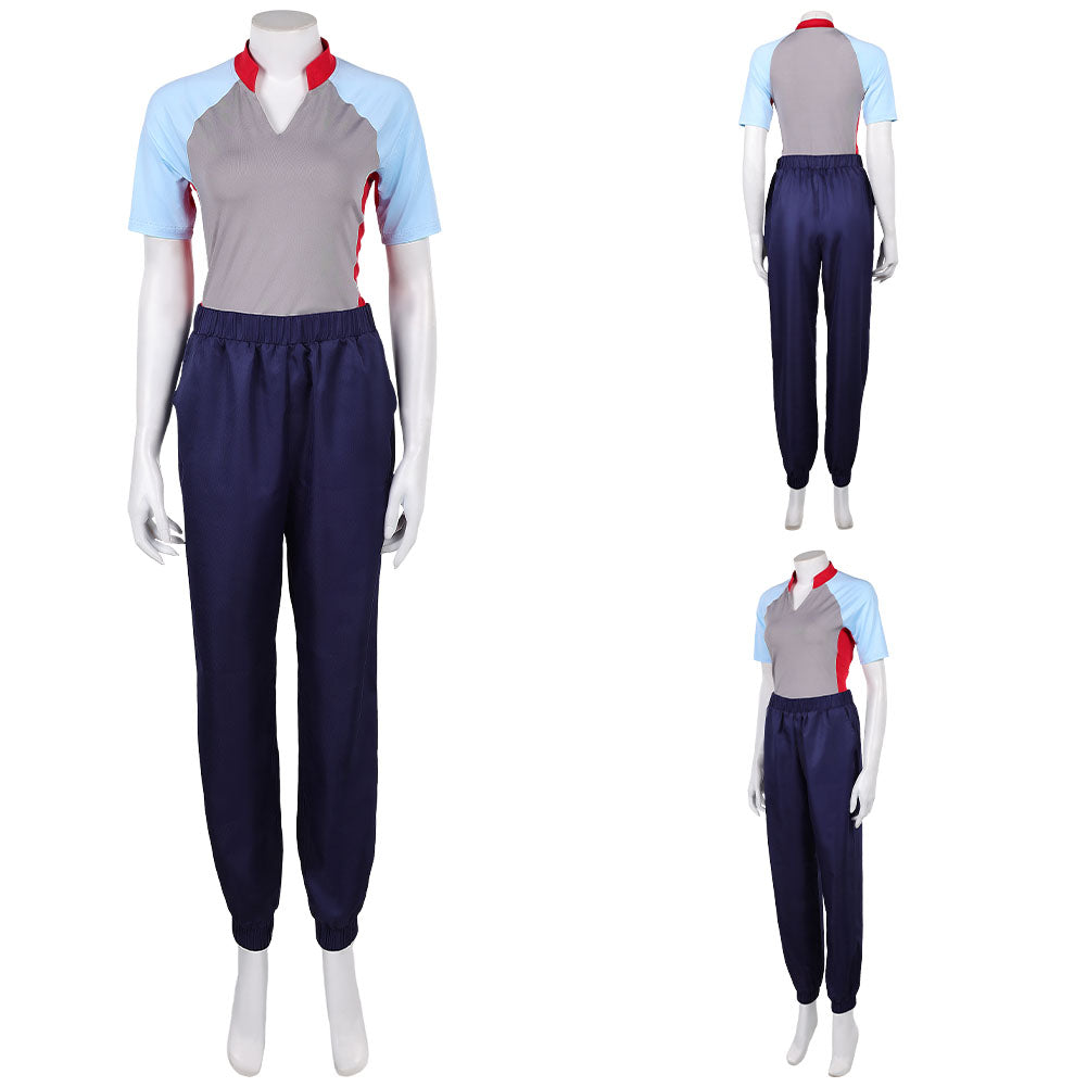 Stranger Things Saison 5 Eleven Tenue Grise et Bleue Cosplay Costume