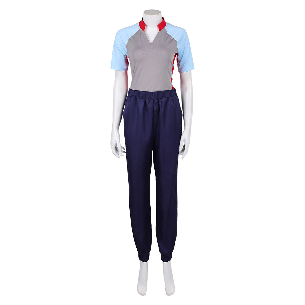 Stranger Things Saison 5 Eleven Tenue Grise et Bleue Cosplay Costume