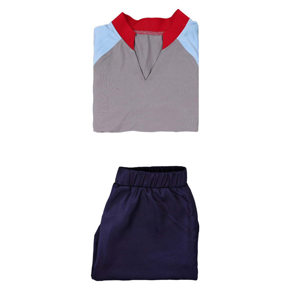 Stranger Things Saison 5 Eleven Tenue Grise et Bleue Cosplay Costume