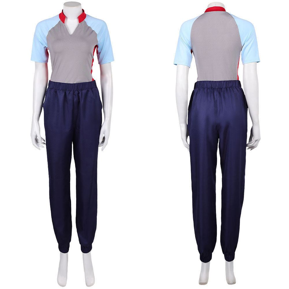 Stranger Things Saison 5 Eleven Tenue Grise et Bleue Cosplay Costume