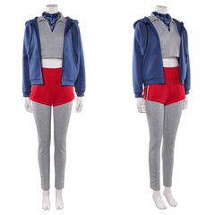 Stranger Things Saison 5(2025) Elven Tenue Grise avec Veste Bleue Cosplay Costume