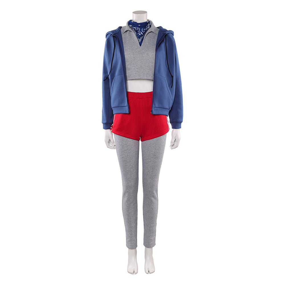 Stranger Things Saison 5(2025) Elven Tenue Grise avec Veste Bleue Cosplay Costume
