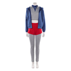 Stranger Things Saison 5(2025) Elven Tenue Grise avec Veste Bleue Cosplay Costume