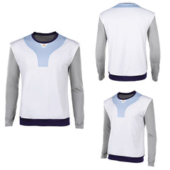 Stranger Things Saison 5(2025) Lucas Sinclair Sweat-shirt Gris et Blanc Cosplay Costume