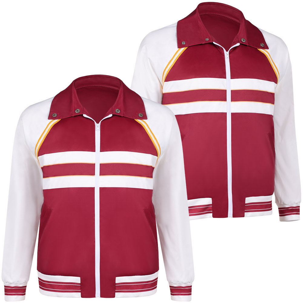 Stranger Things Saison 5(2025) Lucas Sinclair Veste Rouge et Blanche Cosplay Costume
