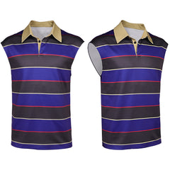 Stranger Things Saison 5(2025) Mike Wheeler Gilet Rayé Violet et Noir Cosplay Costume