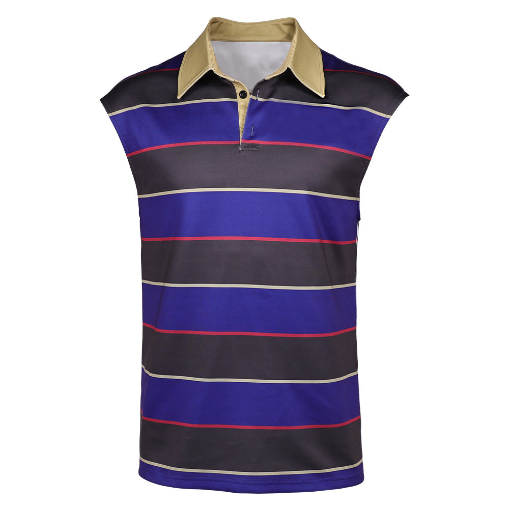 Stranger Things Saison 5(2025) Mike Wheeler Gilet Rayé Violet et Noir Cosplay Costume