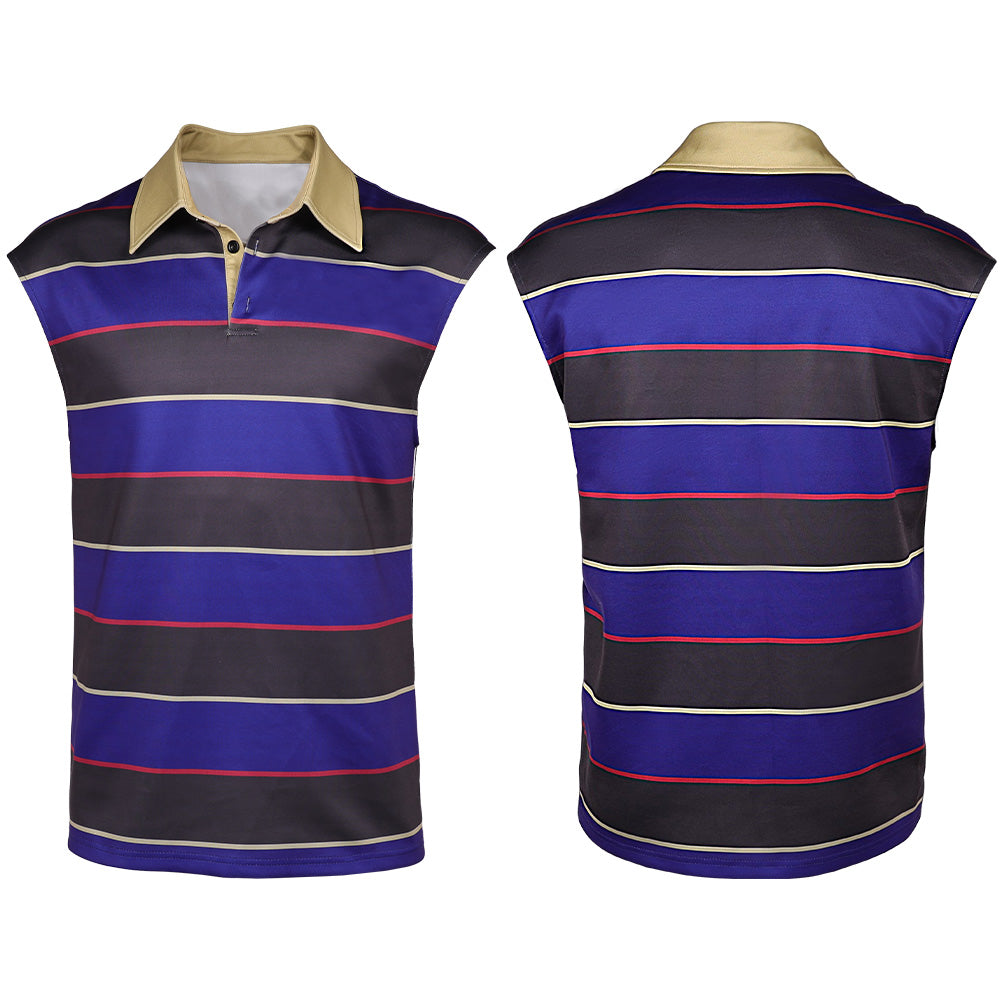 Stranger Things Saison 5(2025) Mike Wheeler Gilet Rayé Violet et Noir Cosplay Costume