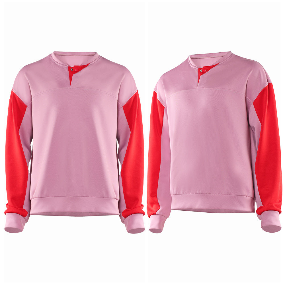 Stranger Things Saison 5(2025) Steve Harrington Sweat-shirt Rose et Rouge Cosplay Costume