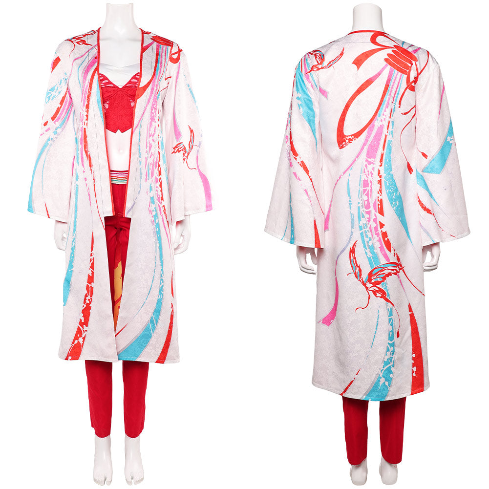 Street Fighter 6 Mai Shiranui Tenue Rouge avec Cape Cosplay Costume