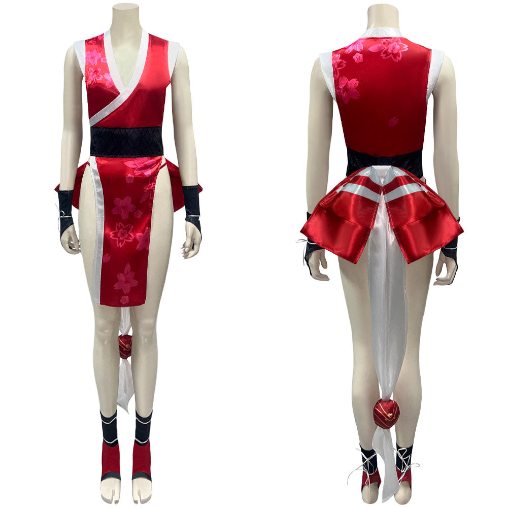 Street Fighter 6 Mai Shiranui Tenue Rouge Cosplay Costume