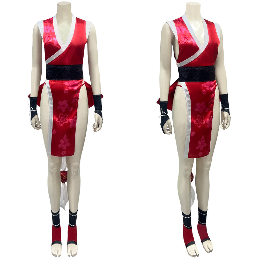 Street Fighter 6 Mai Shiranui Tenue Rouge Cosplay Costume