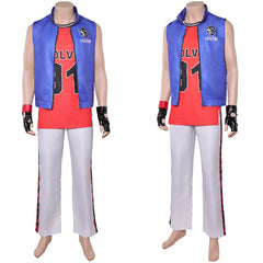 Street Fighter 6 Terry Bogard Tenue Bleue et Rouge Cosplay Costume