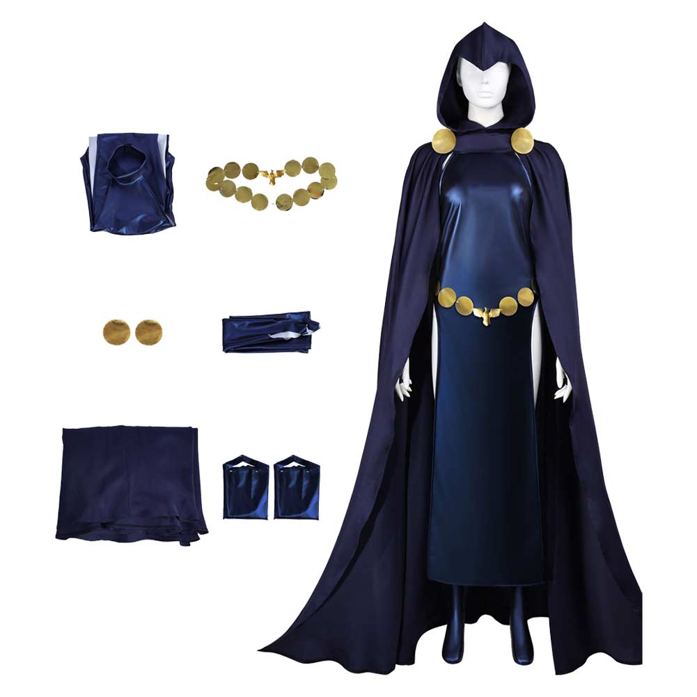 Teen Titans Raven Tenue Bleu Marine Cosplay Costume