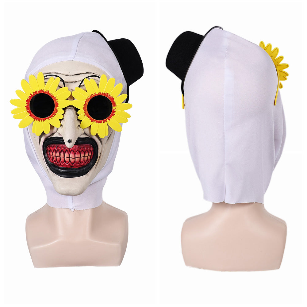 Terrifier 3(2024) Art The Clown Masque avec Lunettes Jaunes Cosplay Accessoire