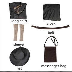 The Lord of The Rings Gandalf Tenue Grise de Luxe Cosplay Costume