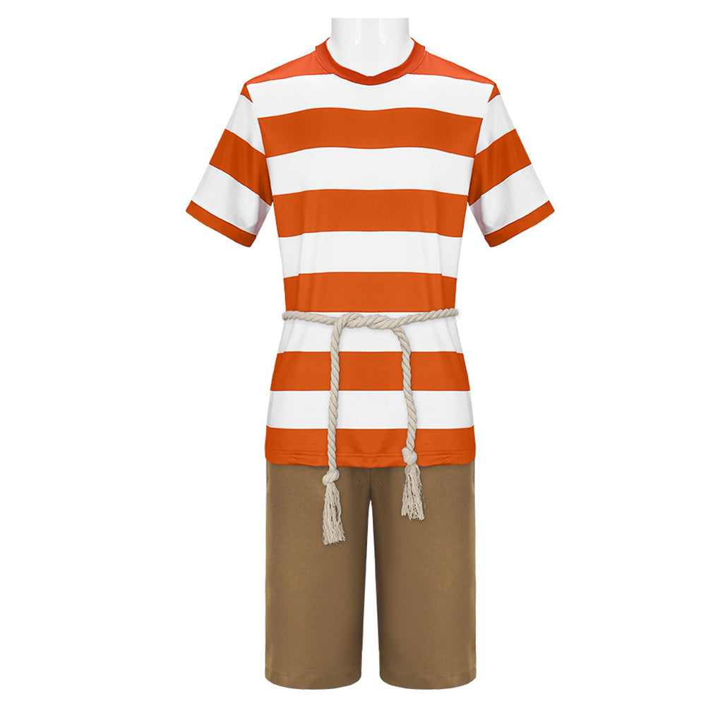 The SpongeBob Movie(2025) Patrick Star Tenue à Rayures Orange Cosplay Costume