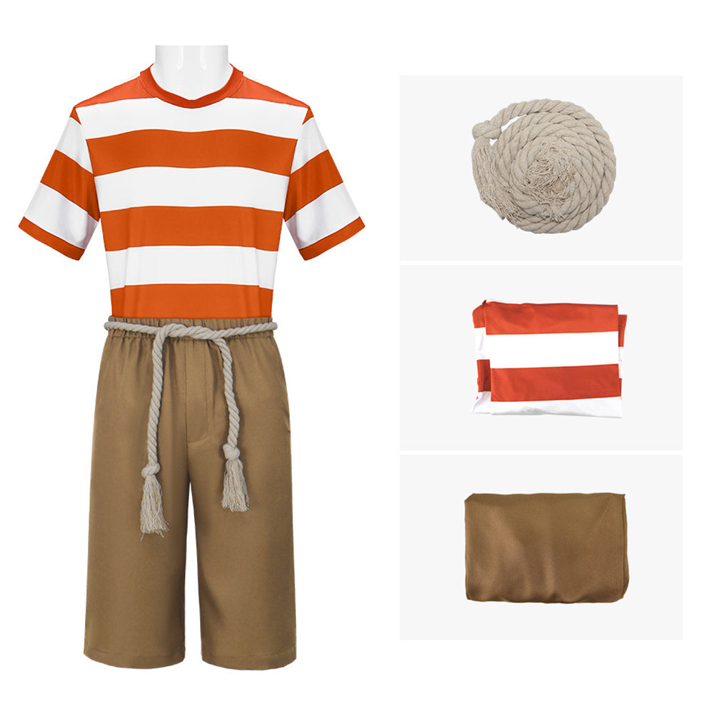 The SpongeBob Movie(2025) Patrick Star Tenue à Rayures Orange Cosplay Costume