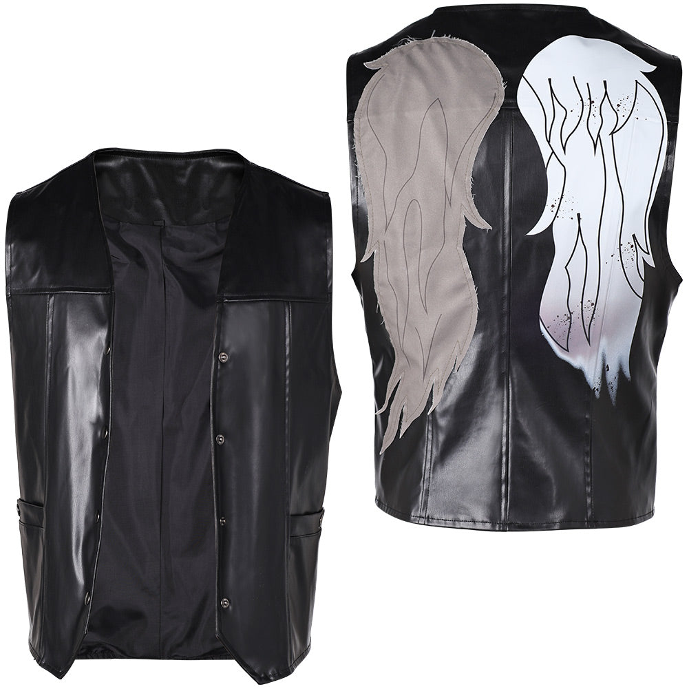 The Walking Dead: Daryl Dixon Saison 2 Daryl Dixon Gilet Noir en Cuir Cosplay Costume