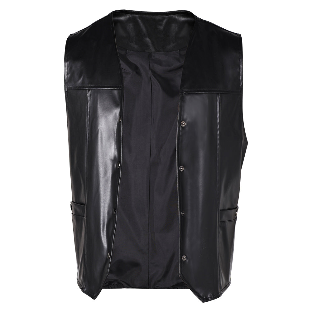 The Walking Dead: Daryl Dixon Saison 2 Daryl Dixon Gilet Noir en Cuir Cosplay Costume