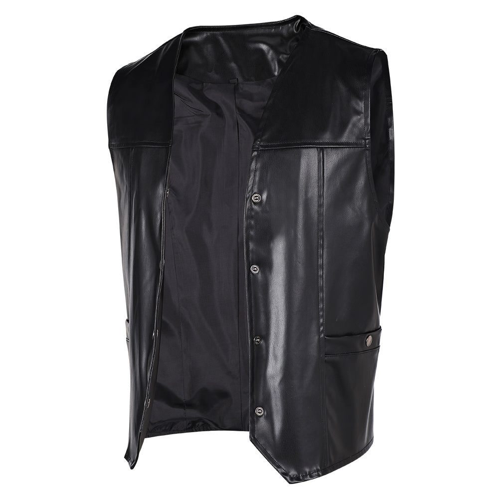 The Walking Dead: Daryl Dixon Saison 2 Daryl Dixon Gilet Noir en Cuir Cosplay Costume