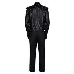 The Witcher Geralt of Rivia Loup Blanc Tenue Noire Cosplay Costume