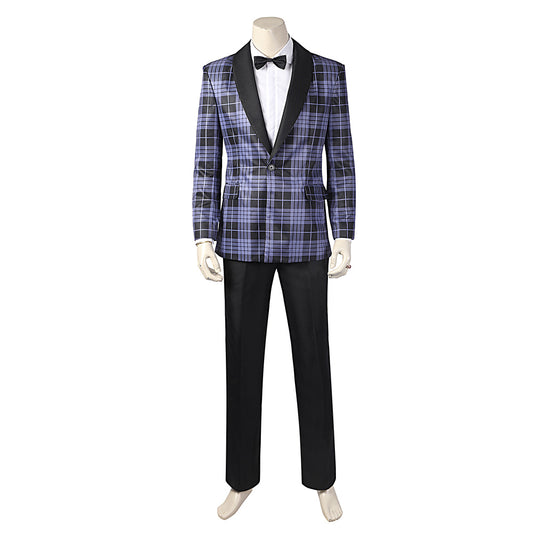 TV The Penguin(2024) Oswald Cobblepot Tenue à Carreaux Violet Cosplay Costume