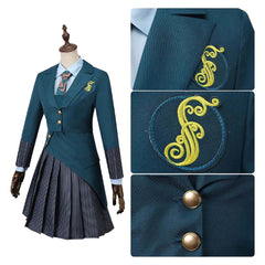 Wicked: For Good(2025) Elphaba Uniforme Scolaire Vert Cosplay Costume