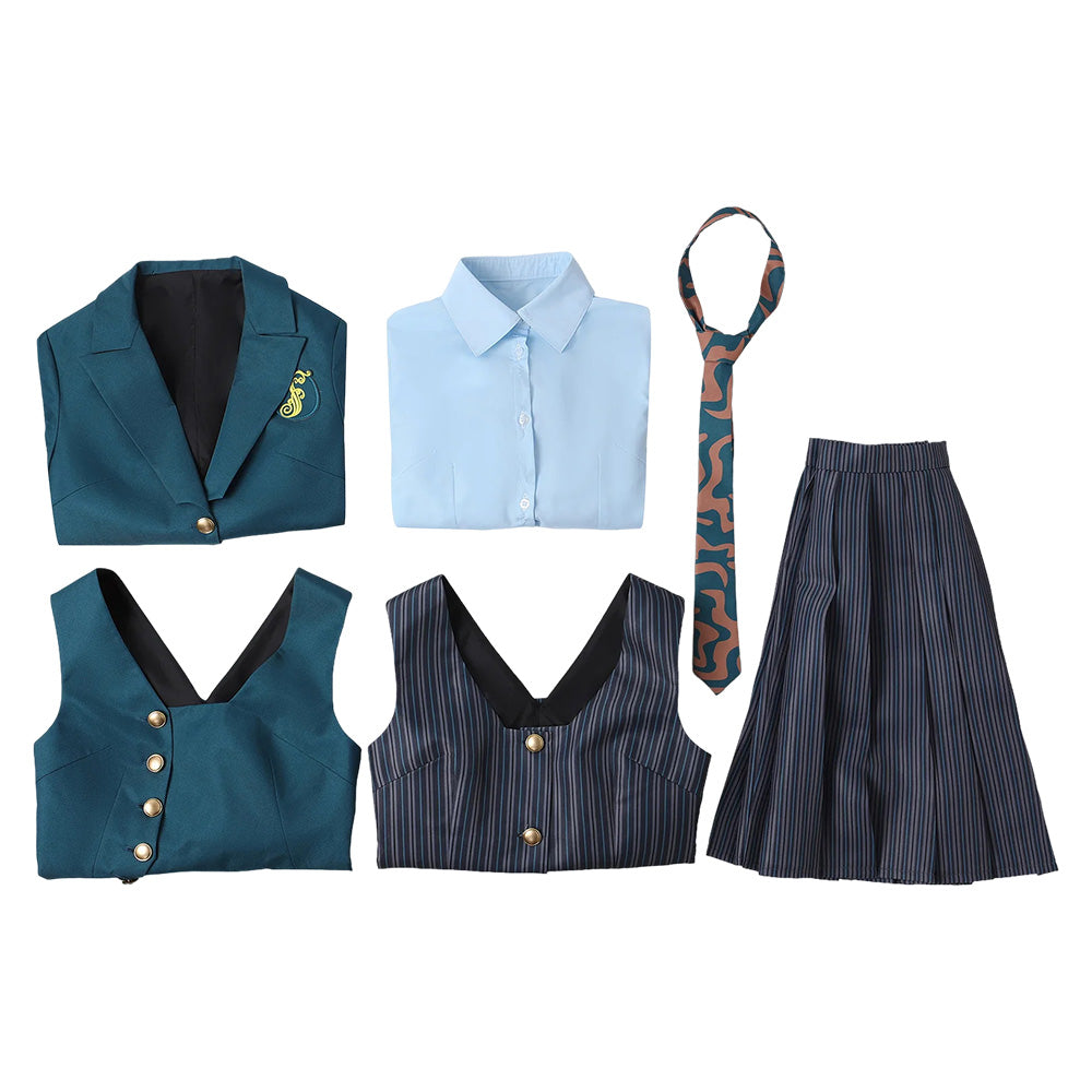 Wicked: For Good(2025) Elphaba Uniforme Scolaire Vert Cosplay Costume