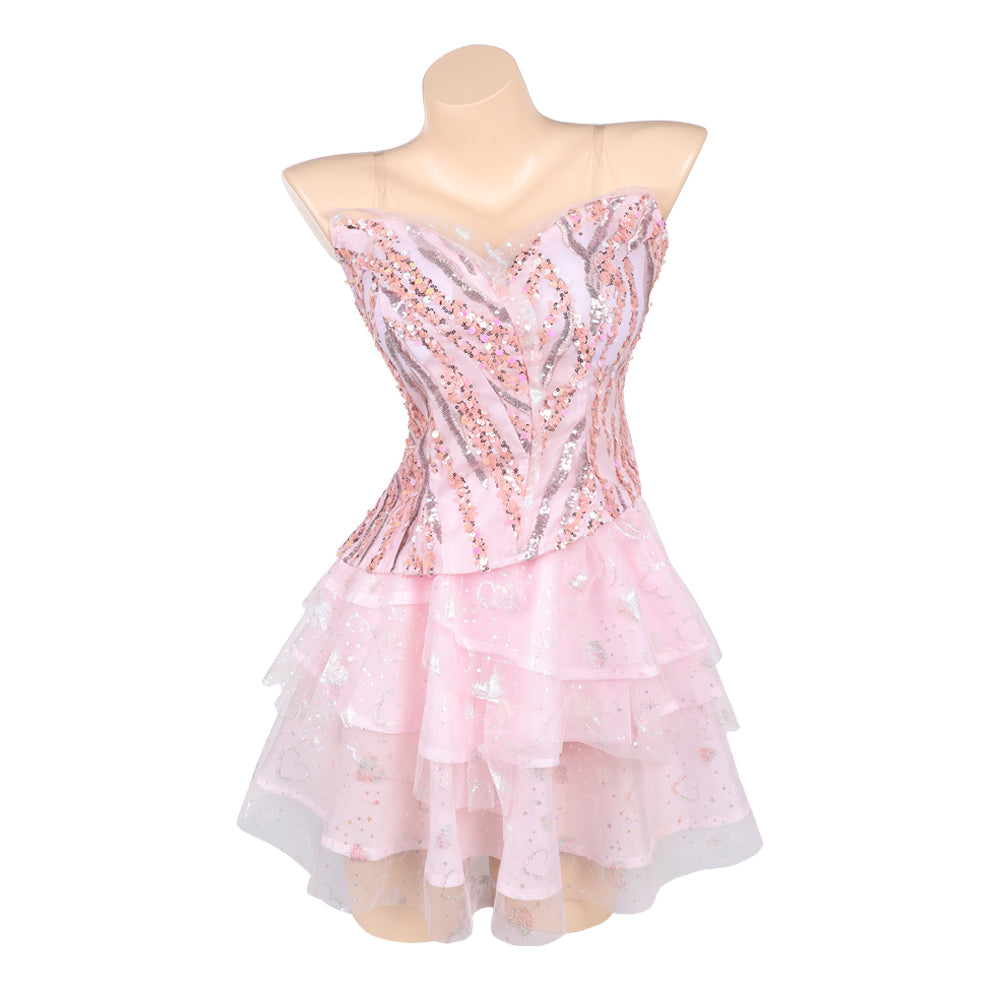 Wicked: For Good(2025) Glinda Jupe de Ballet Rose Cosplay Costume