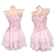 Wicked: For Good(2025) Glinda Jupe de Ballet Rose Cosplay Costume