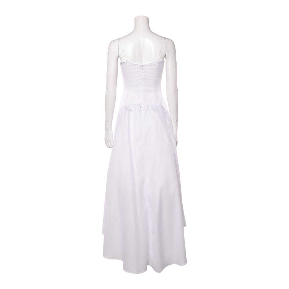 Wicked: For Good(2025) Glinda Robe Blanche sans Bretelles Cosplay Costume