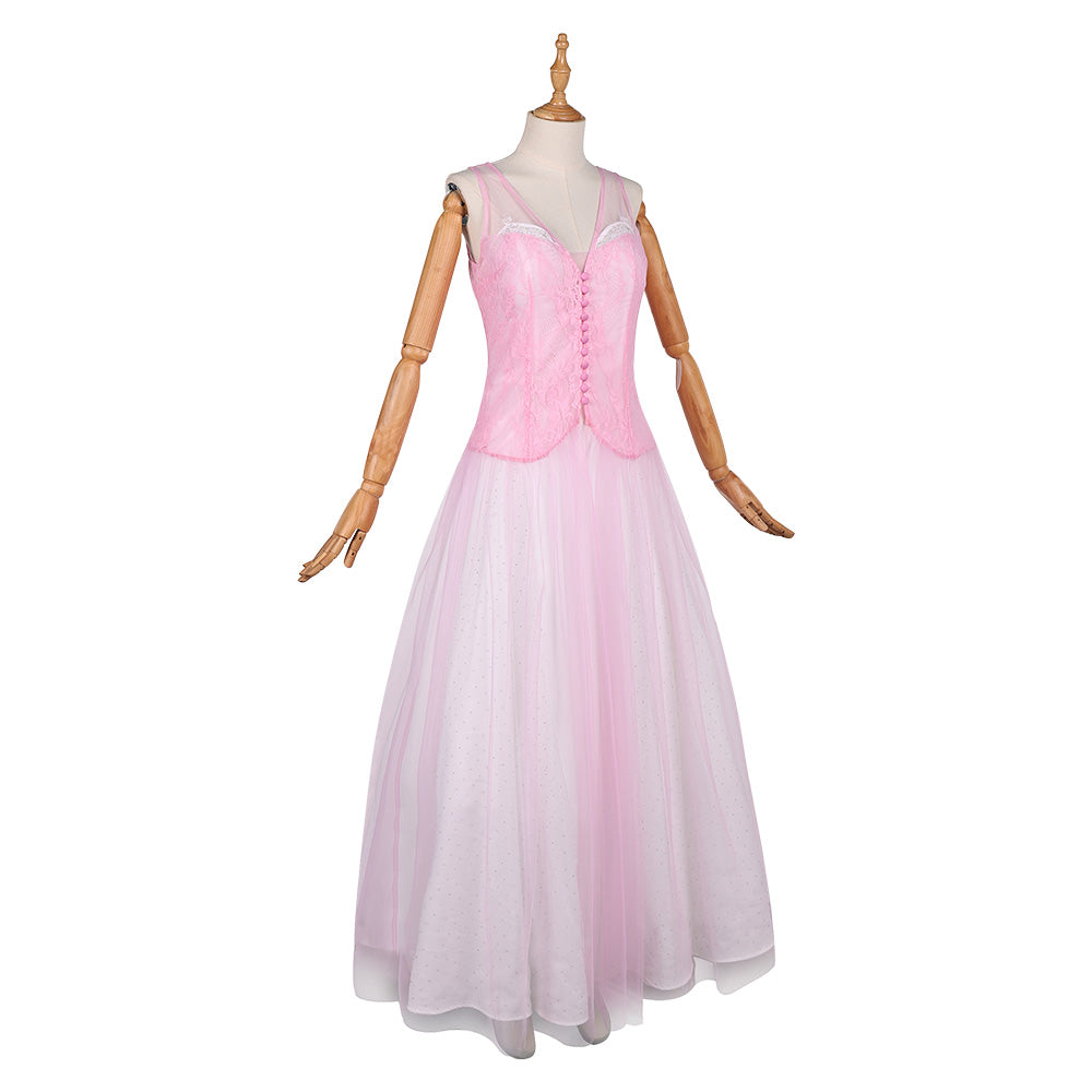 Wicked: For Good(2025) Glinda Robe en Tulle Rose Cosplay Costume